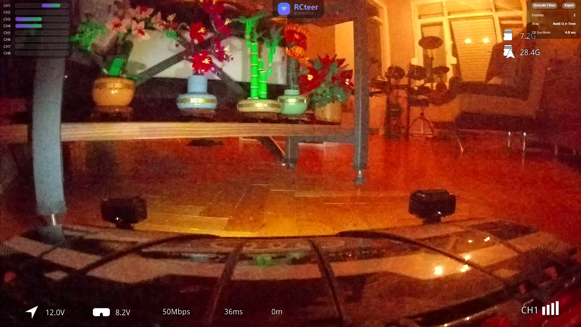 RCteer® FPV canlı görüntü: overlay bilgi ekranı